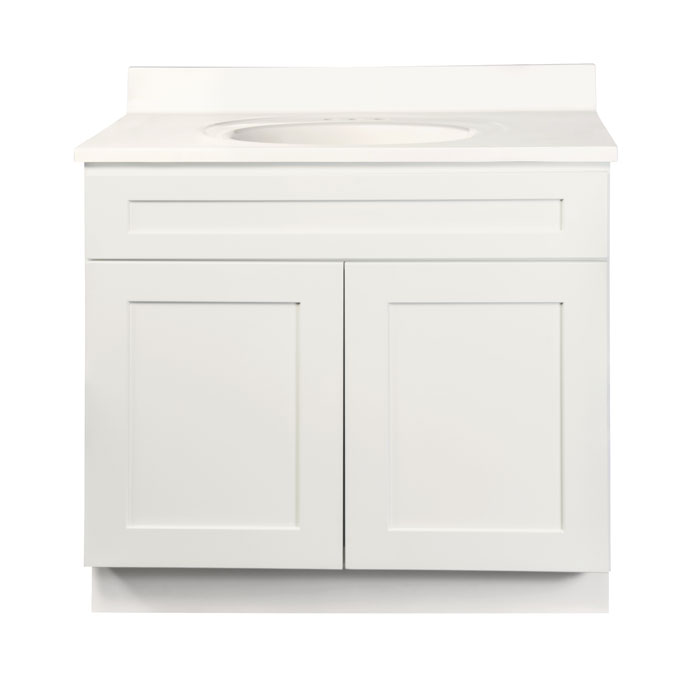 Bathroom Cabinet Vanity Shaker White 3621 