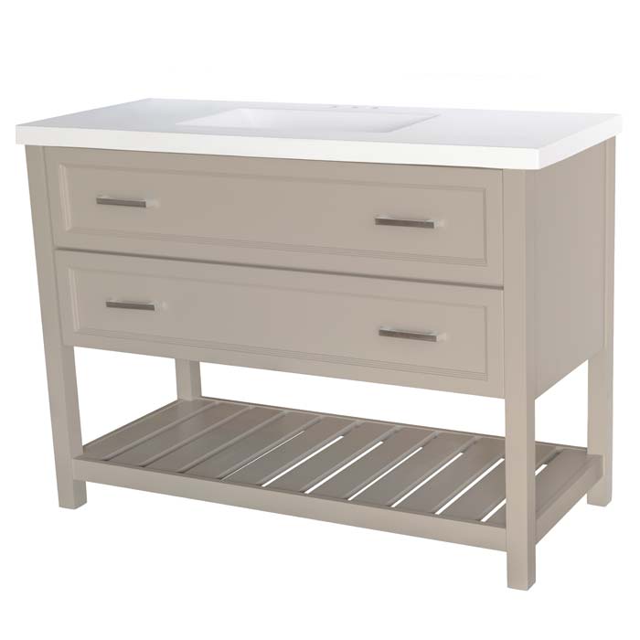 48 inch Contemporary Bathroom Vanity in Gray – Sorento Collection