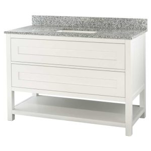 48 inch Bathroom Contemporary Vanity in Shaker White