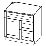 Bathroom Vanity Cabinet with Drawers Drawing for Assembly Instruction Thumbnail Image